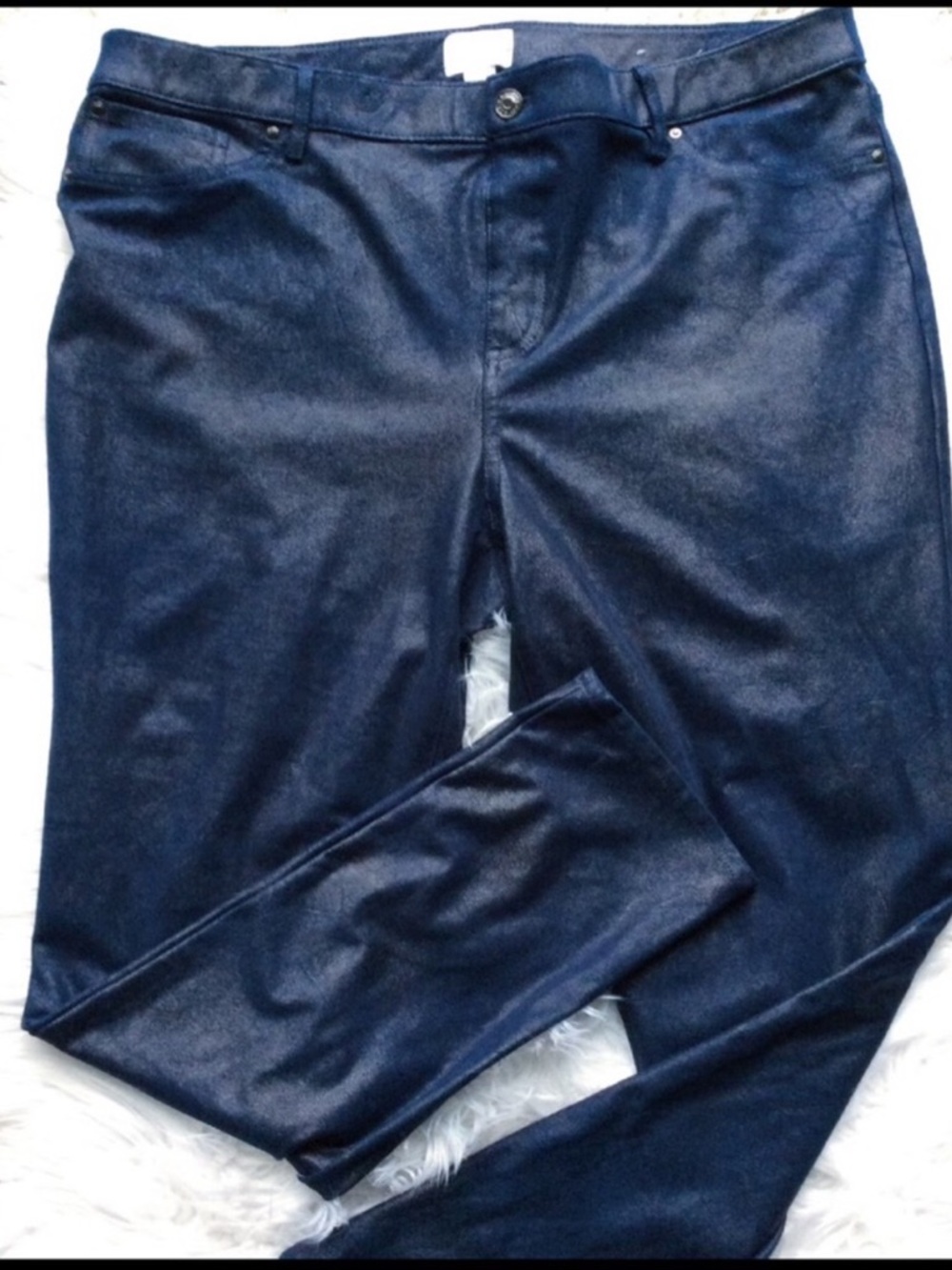 NWOT Chico’s Faux Suede Knit Pants - Picture 2 of 7